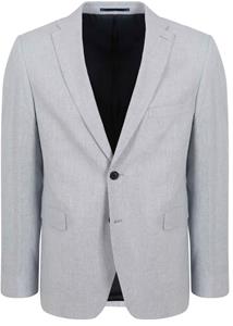 Suitable Blazer Linnen Streep Lichtblauw