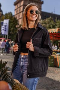 DIRTS Herren vegan Denim Jacket Unisex Schwarz