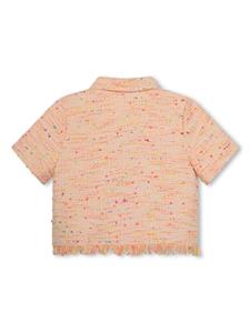 givenchykids Givenchy Kids Tweed shirt met 4G-patroon en korte mouwen - Roze