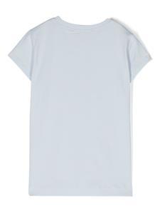 Monnalisa T-shirt verfraaid met kristallen en print - Blauw