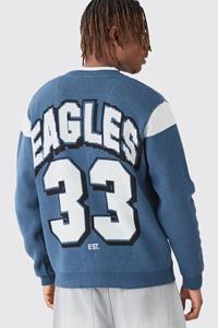 Boohoo Nfl Eagles Oversized Licensed Cardigan, Sage