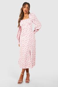 Boohoo Melkmeisjes Midi Jurk Met Korset Detail, Pink