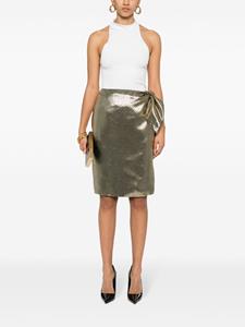 saintlaurent Saint Laurent Kokerrok met geknoopt detail - Goud
