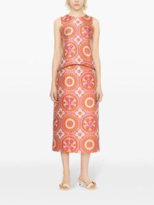 ladoublej La DoubleJ Midi-kokerrok met jacquard - Beige