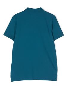 c.p.companykids C.P. Company Kids Piqué poloshirt met logopatch - Blauw