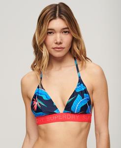 Superdry Vrouwen Triangelbikinitop met Logo Blauw