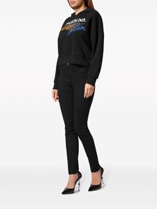 philippplein Philipp Plein Cropped hoodie met logoprint - Zwart