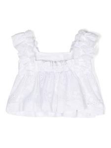 Monnalisa Broderie anglaise flared shirt - Wit