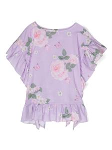 Monnalisa Shirt met bloemenprint - Paars