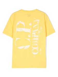 c.p.companykids C.P. Company Kids Katoenen T-shirt met logoprint - Geel