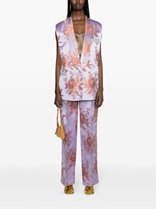 ETRO Satijnen broek met bloemen jacquard - Paars