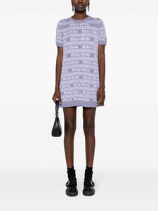 miumiu Miu Miu Mini-jurk met intarsia logo - Paars