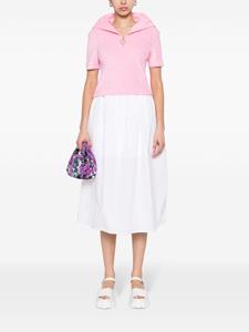 Patou Badstof poloshirt met halve rits - Roze