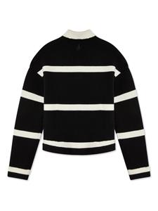 JW Anderson striped wool-blend polo top - Zwart
