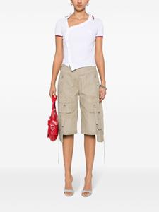 Dsquared2 logo-patch asymmetric polo shirt - Wit