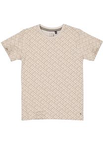 LEVV Jongens t-shirt - Kaden - AOP taupe text