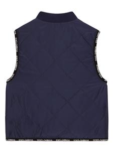 dolce&gabbanakids Dolce & Gabbana Kids Omkeerbare bodywarmer met bladerprint - Groen