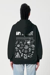 Plant Faced Clothing Damen vegan Hoodie Deluxe Eat Different Schwarz