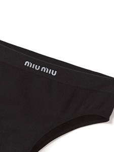miumiu Miu Miu Geribbelde slip - Zwart