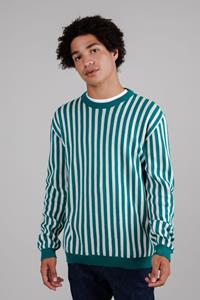 Brava Fabrics Herren vegan Gestreifter Rundhalspullover Ocean