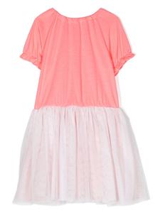 Billieblush Jurk met logoprint en tule - Roze