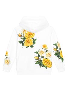 dolce&gabbanakids Dolce & Gabbana Kids Hoodie met bloemenprint - Wit