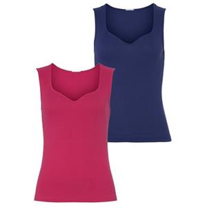 Vivance Shirttop, (2er-Pack), mit herzförmigen Dekolleté