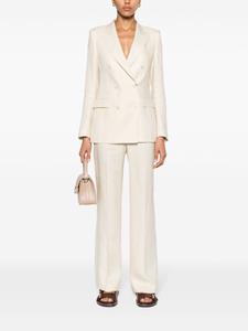 double-breasted linen suit - Beige