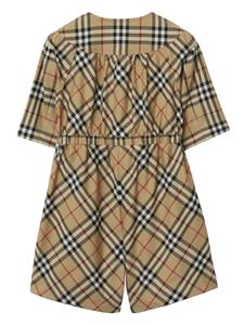 Burberry Kids Vintage Check cotton jumpsuit - Bruin