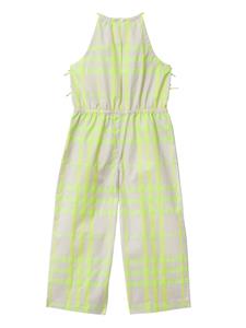 Burberry Kids checked cotton-blend jumpsuit - Beige