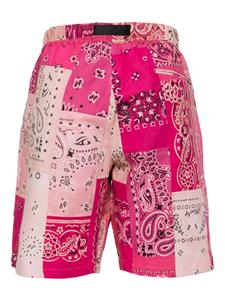 Readymade Katoenen shorts met patchwork en print - Roze
