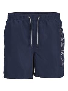 Jack & Jones Heren zwemshorts jpstfiji double logo effen donker