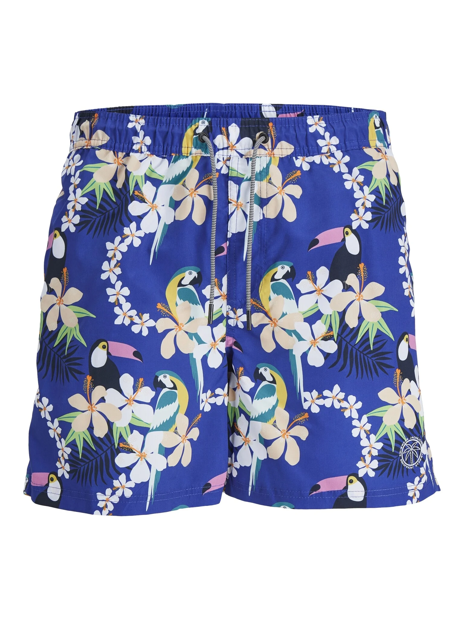 Jack & Jones Heren zwemshorts jpstfiji aop blauw tropisch paradijs print