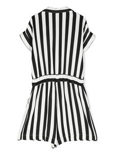 moschinokids Moschino Kids Jumpsuit met gestreepte kraag - Wit