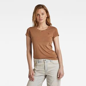 G-Star RAW Overdyed Eyben Slim V-Hals Top 2.0 - Bruin - Dames