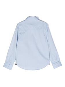 BOSS Kidswear Katoenen shirt met geborduurd logo - Blauw