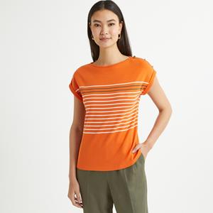 ANNE WEYBURN Gestreept T-shirt met ronde hals en korte mouwen