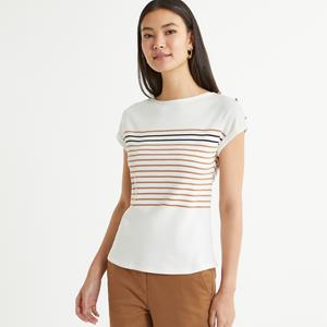 ANNE WEYBURN Gestreept T-shirt met ronde hals en korte mouwen