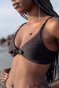 Anekdot Damen vegan Jacquard Leona Bikinioberteil Schwarz