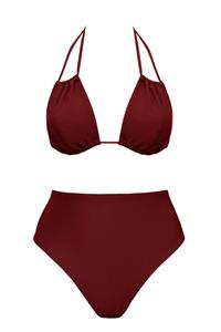 Anekdot Damen vegan Low Versatile + Skyline High Bikini Set Merlot