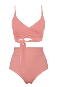 Anekdot Damen vegan Lin + Core Hohes Bikini-Set Blush