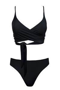 Anekdot Damen vegan Lin + Skyline Slim Bikini Set Schwarz