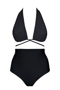 Anekdot Damen vegan Versatile + Core High Bikini Set Schwarz