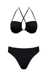 Anekdot Damen vegan Bikini Set Low Versatile + Skyline Slim Schwarz