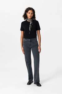 MUD Jeans Damen vegan Jeans Loose Jamie Used Schwarz
