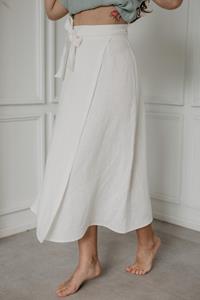 AmourLinen Damen vegan Wickelrock Iris Weiß