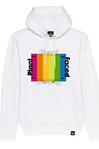 Plant Faced Clothing Damen vegan Hoodie Plant Based Rainbow Weiß