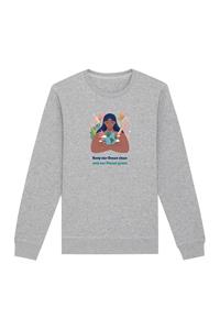 Oat Milk Club Damen vegan Sweatshirt Grüner Planet Grau