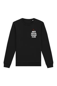 Oat Milk Club Damen vegan Sweatshirt Anti Social Veggie Club Schwarz