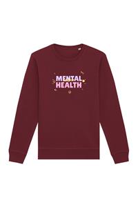Oat Milk Club Damen vegan Sweatshirt Mental Health Matters Bordeaux